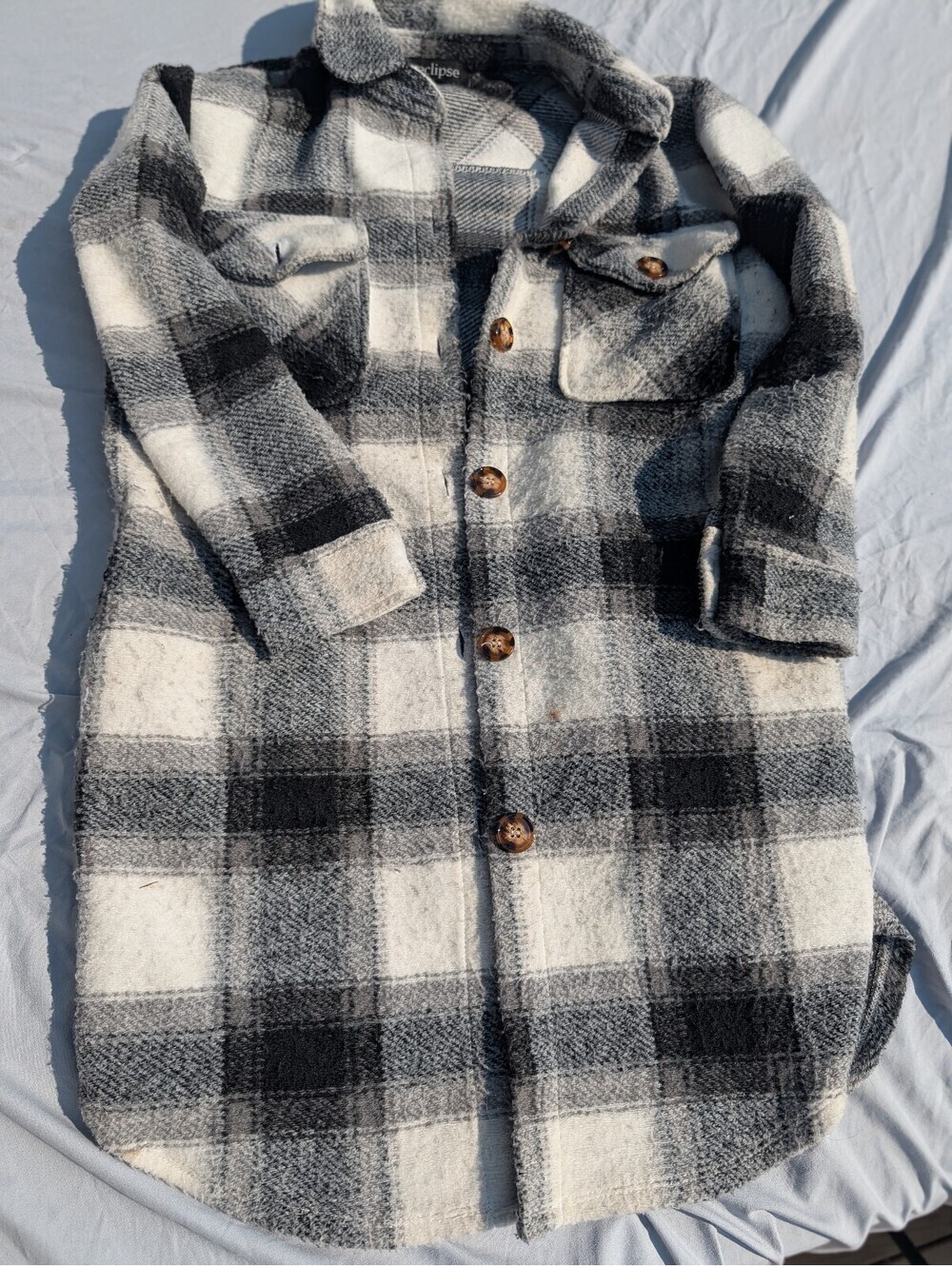 Eclipse Women's Black & White Buffalo Plaid Jacket